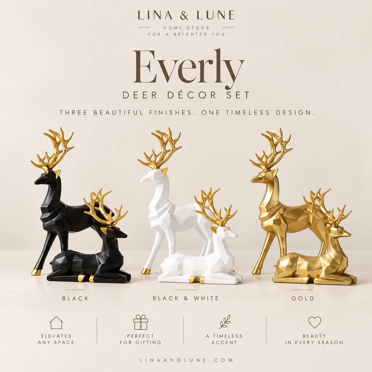Everly Deer Décor Set