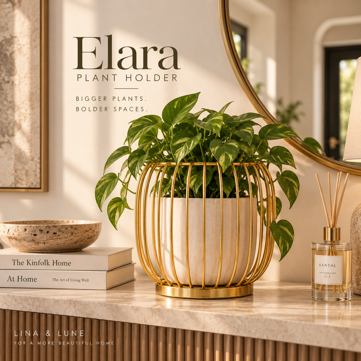 Elara Gold Plant Holder