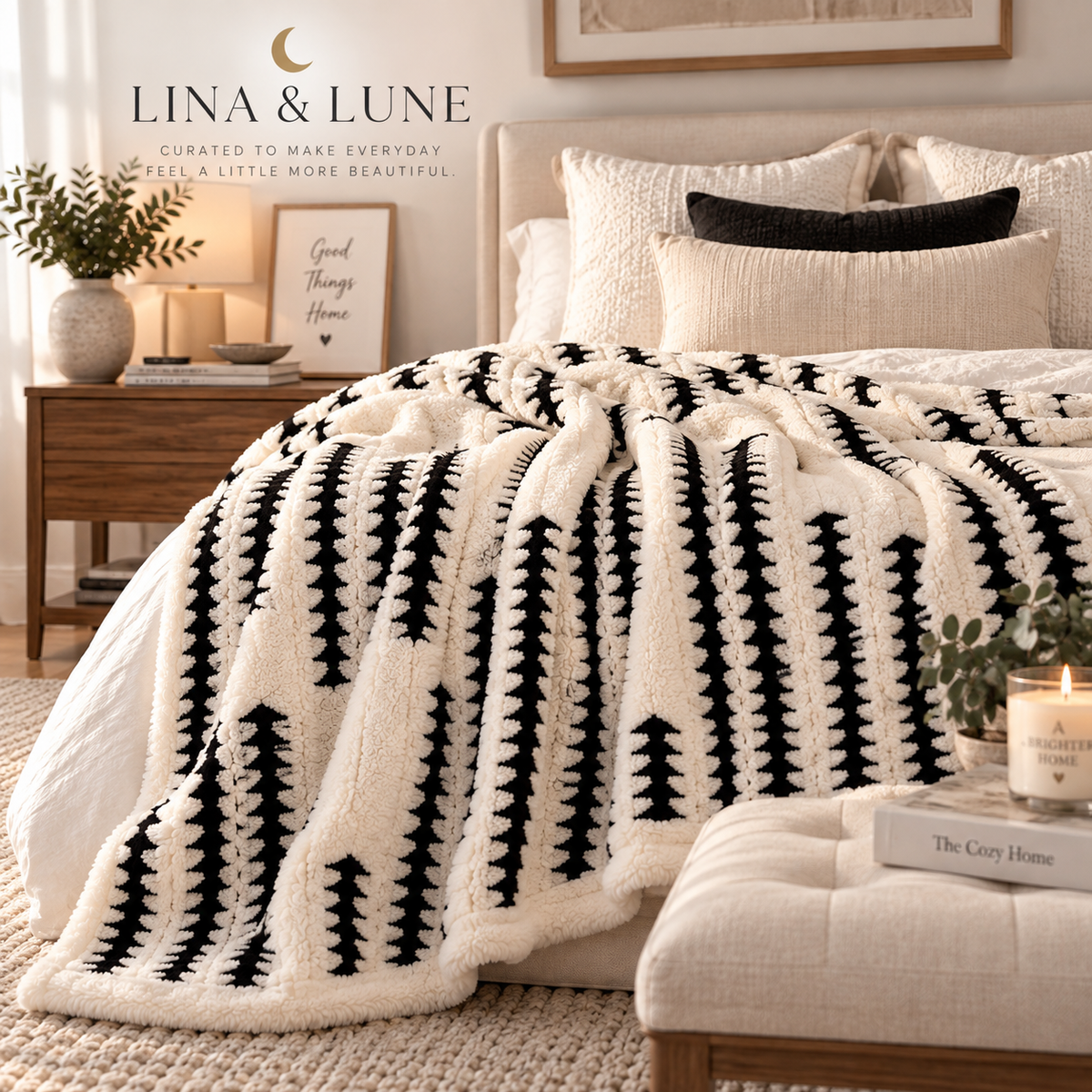 Haven Stripe Plush Blanket