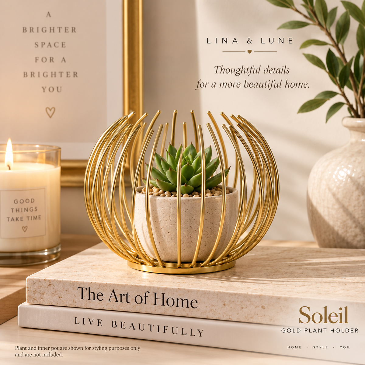 Soleil Gold Plant Holder