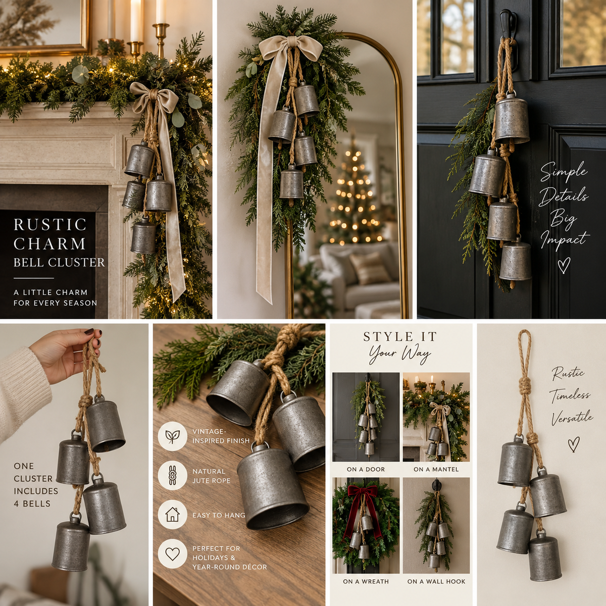 Rustic Charm Bell Cluster