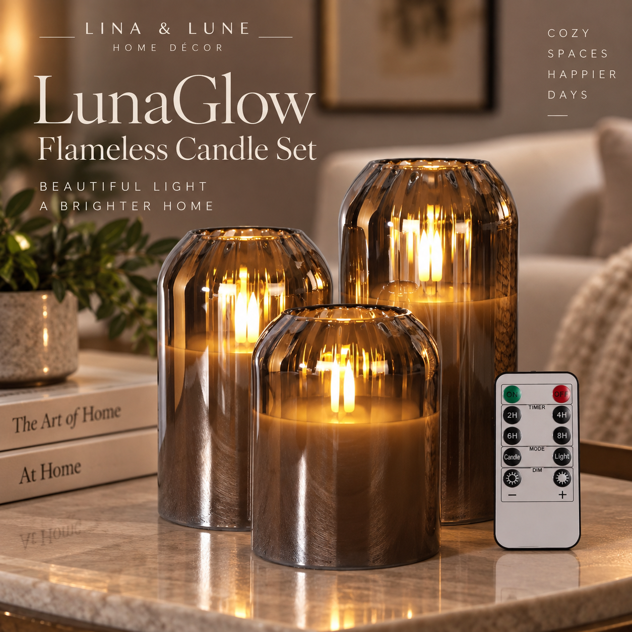 LunaGlow Flameless Candle Set