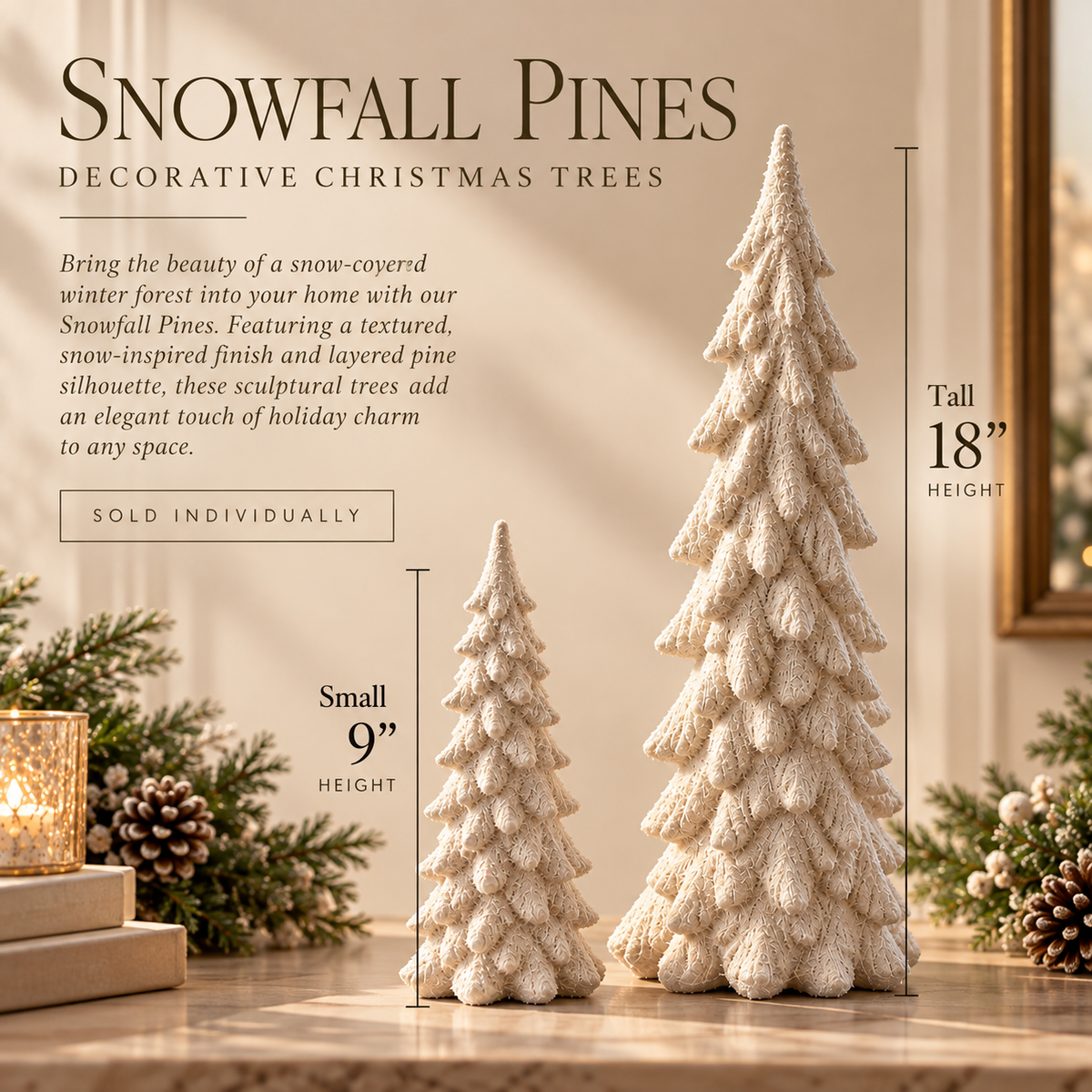 Snowfall Pines Decorative Trees