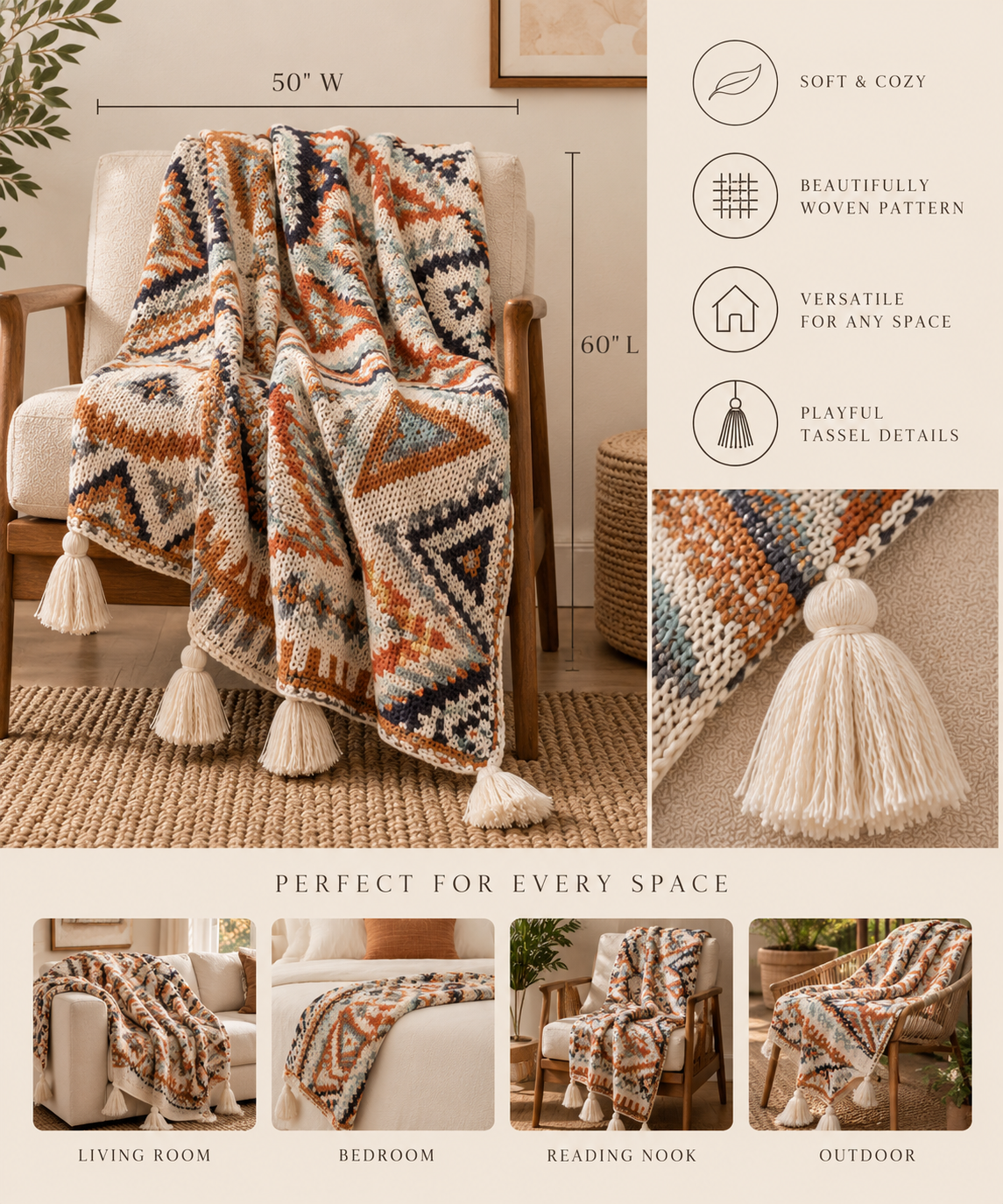 Sienna Knit Throw Blanket