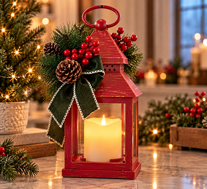Evergreen Cottage LED Lantern