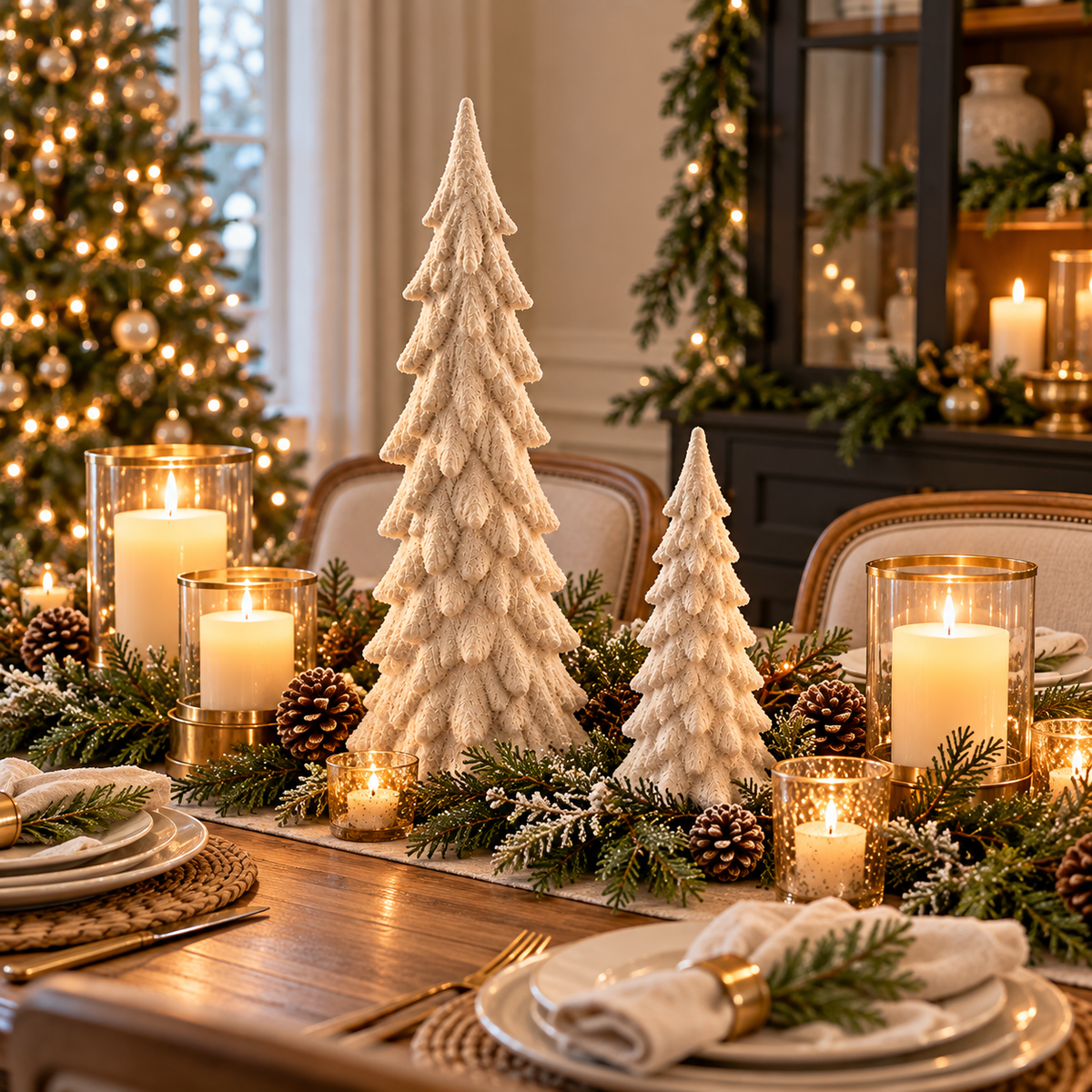 Snowfall Pines Decorative Trees