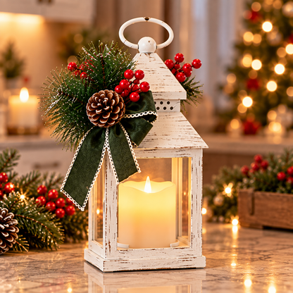 Evergreen Cottage LED Lantern