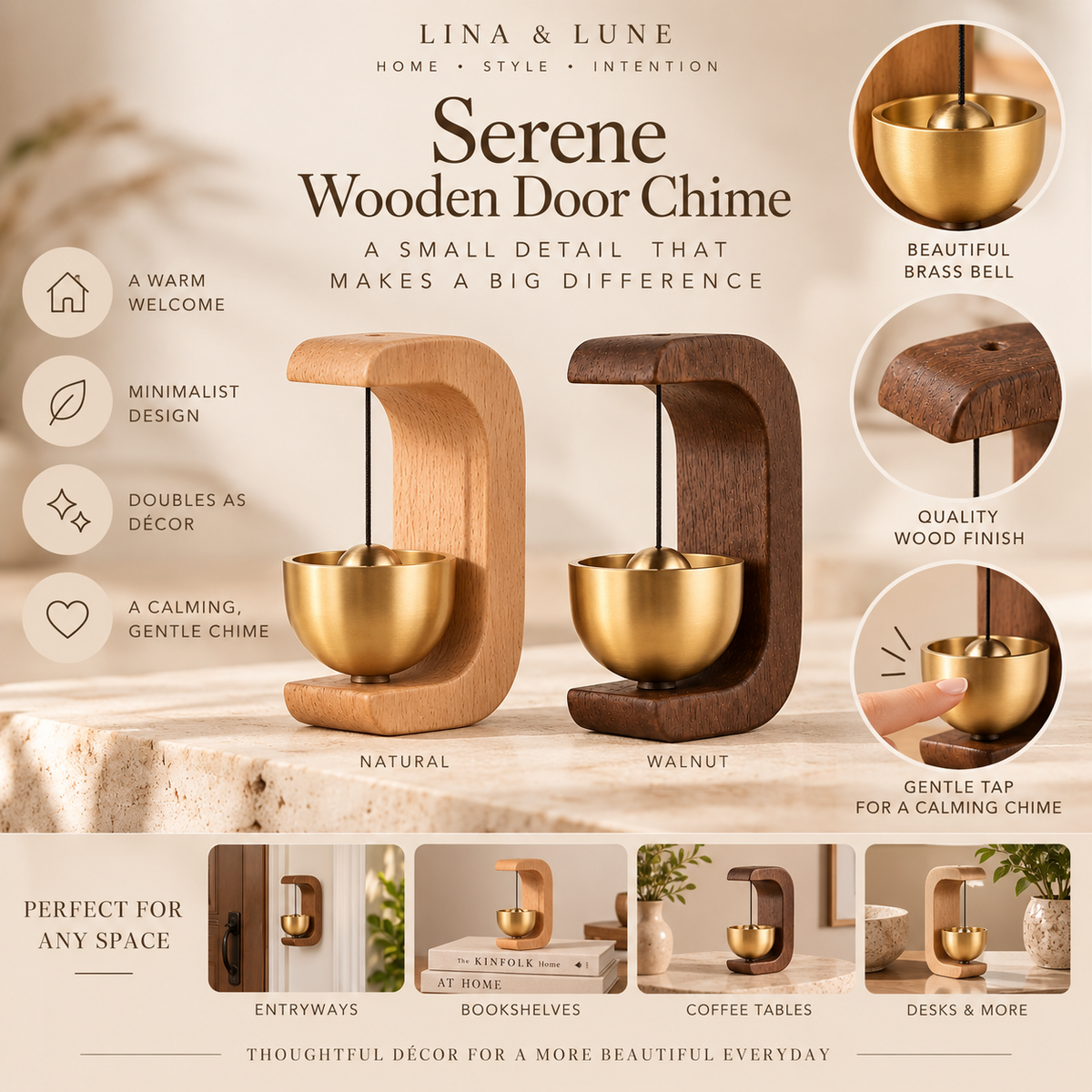 Serene Wooden Chime