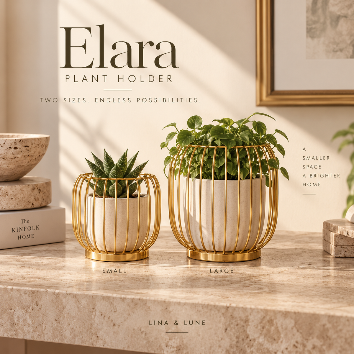 Elara Gold Plant Holder