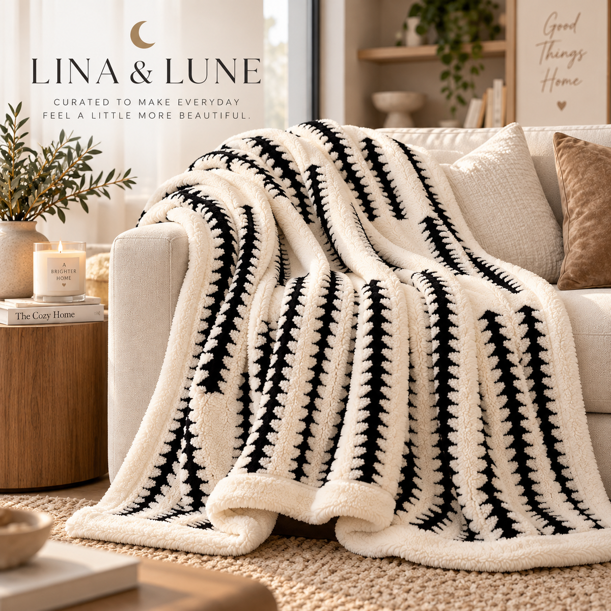 Haven Stripe Plush Blanket