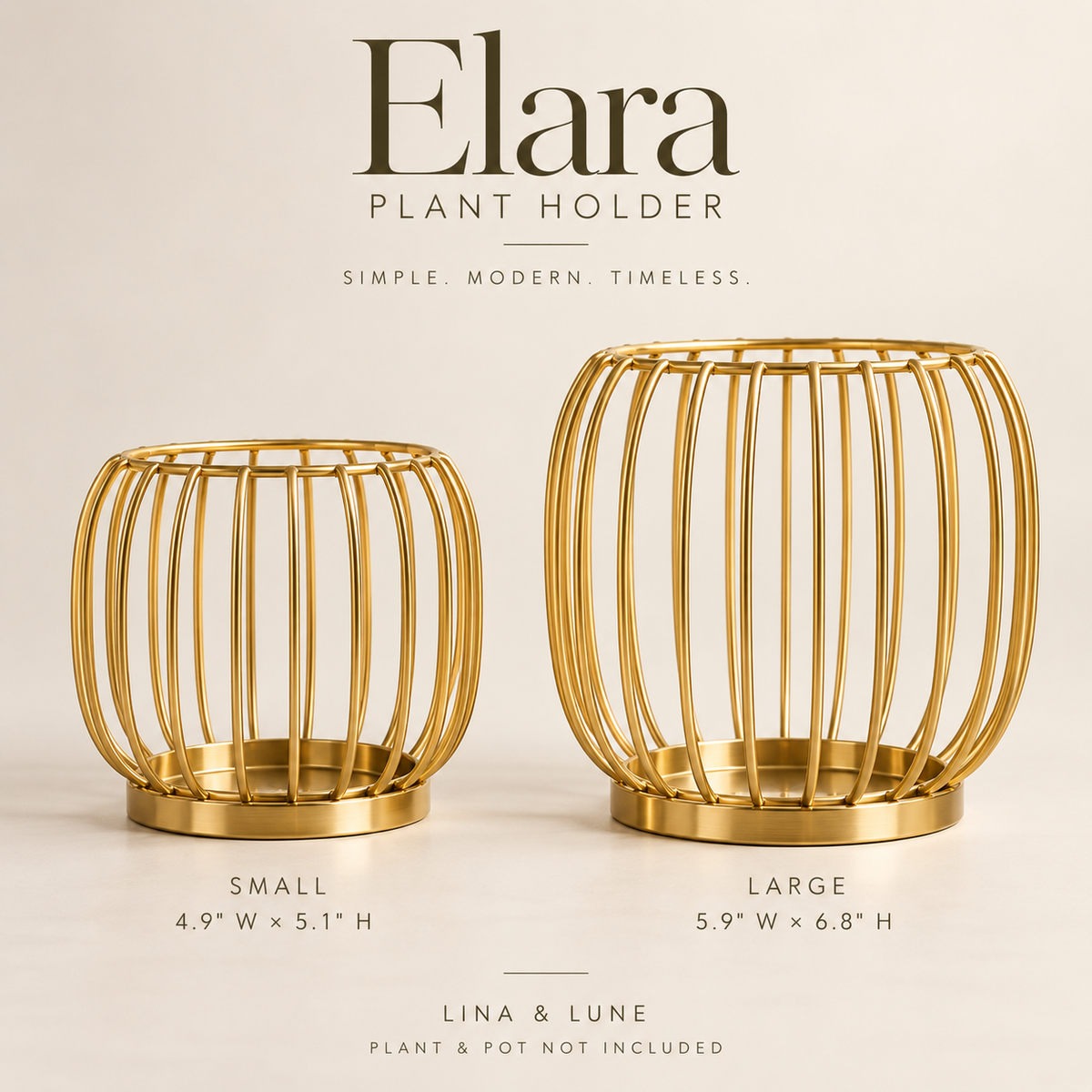 Elara Gold Plant Holder