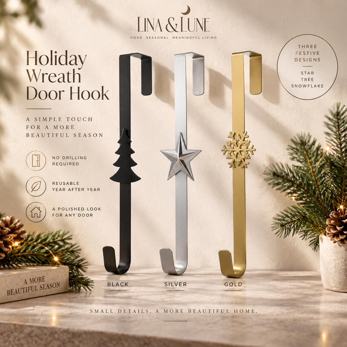 Holiday Wreath Door Hook
